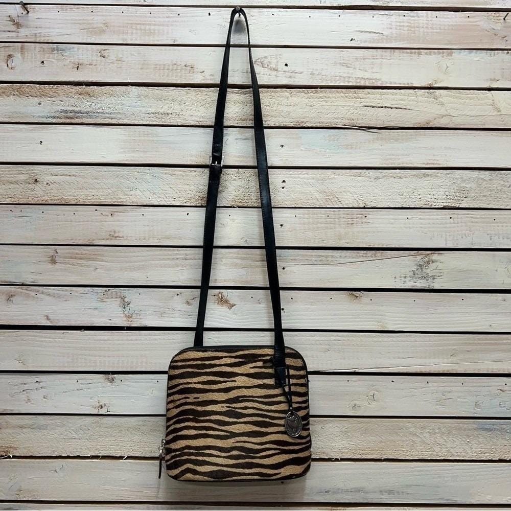 Shannon‎ Diego Brown Zebra Hair-on-Hide Leather Crossbody Bag Small